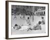 Guys Playing Volleyball on the Beach-null-Framed Photographic Print