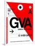 GVA Geneva Luggage Tag I-NaxArt-Framed Art Print