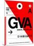 GVA Geneva Luggage Tag I-NaxArt-Mounted Art Print