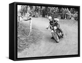 Gw Beamish on a Bsa 500Cc Motorbike, Brands Hatch, Kent, 1953-null-Framed Stretched Canvas