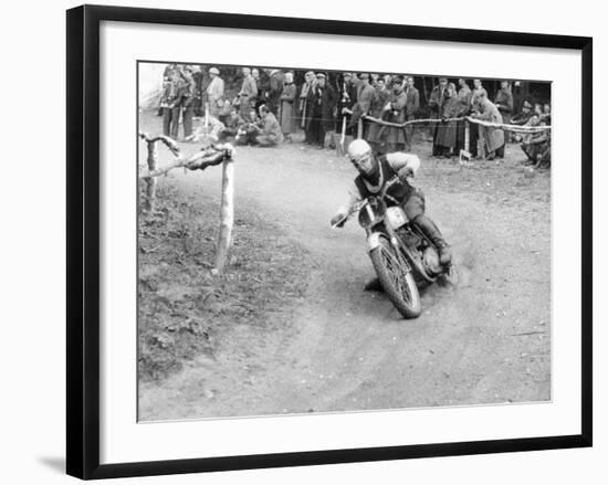 Gw Beamish on a Bsa 500Cc Motorbike, Brands Hatch, Kent, 1953-null-Framed Photographic Print