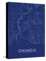 Gwangju, Korea, Republic of Blue Map-null-Stretched Canvas