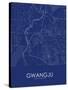 Gwangju, Korea, Republic of Blue Map-null-Stretched Canvas