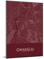 Gwangju, Korea, Republic of Red Map-null-Mounted Poster