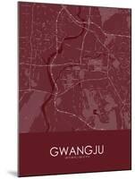 Gwangju, Korea, Republic of Red Map-null-Mounted Poster