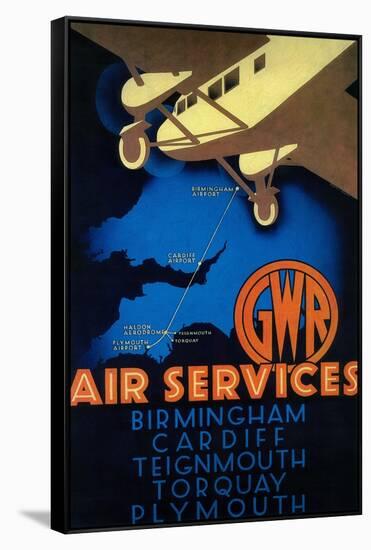 GWR Air Services Vintage Poster - Europe-Lantern Press-Framed Stretched Canvas