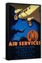 GWR Air Services Vintage Poster - Europe-Lantern Press-Framed Stretched Canvas