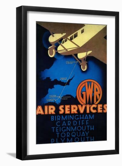 GWR Air Services Vintage Poster - Europe-Lantern Press-Framed Art Print