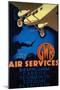 GWR Air Services Vintage Poster - Europe-Lantern Press-Mounted Art Print