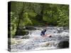 Gwynedd, Bala, White Water Kayaking on the Tryweryn River at the National Whitewater Centre, Wales-John Warburton-lee-Stretched Canvas