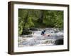 Gwynedd, Bala, White Water Kayaking on the Tryweryn River at the National Whitewater Centre, Wales-John Warburton-lee-Framed Photographic Print