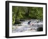 Gwynedd, Bala, White Water Kayaking on the Tryweryn River at the National Whitewater Centre, Wales-John Warburton-lee-Framed Photographic Print