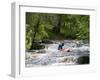 Gwynedd, Bala, White Water Kayaking on the Tryweryn River at the National Whitewater Centre, Wales-John Warburton-lee-Framed Photographic Print