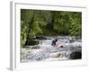 Gwynedd, Bala, White Water Kayaking on the Tryweryn River at the National Whitewater Centre, Wales-John Warburton-lee-Framed Photographic Print