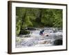 Gwynedd, Bala, White Water Kayaking on the Tryweryn River at the National Whitewater Centre, Wales-John Warburton-lee-Framed Photographic Print