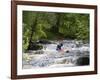 Gwynedd, Bala, White Water Kayaking on the Tryweryn River at the National Whitewater Centre, Wales-John Warburton-lee-Framed Photographic Print