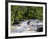 Gwynedd, Bala, White Water Kayaking on the Tryweryn River at the National Whitewater Centre, Wales-John Warburton-lee-Framed Photographic Print