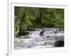 Gwynedd, Bala, White Water Kayaking on the Tryweryn River at the National Whitewater Centre, Wales-John Warburton-lee-Framed Photographic Print