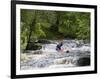 Gwynedd, Bala, White Water Kayaking on the Tryweryn River at the National Whitewater Centre, Wales-John Warburton-lee-Framed Photographic Print