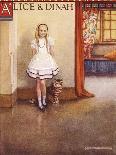 Shrunken Alice and the Puppy by a Giant Thistle.-Gwynedd Hudson-Stretched Canvas