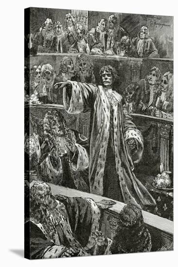 Gwynplaine at the Chamber of Lords - Illustration from L’Homme Qui Rit, 19th Century-Georges Marie Rochegrosse-Stretched Canvas