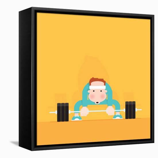 Gym Junkie-Nick Diggory-Framed Stretched Canvas