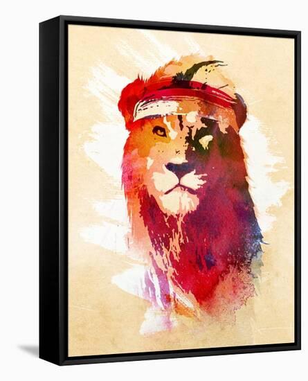 Gym Lion-Robert Farkas-Framed Stretched Canvas