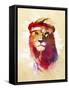 Gym Lion-Robert Farkas-Framed Stretched Canvas