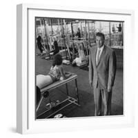 Gym Owner, Vic Tanny in One of His 60 Gyms-Allan Grant-Framed Photographic Print