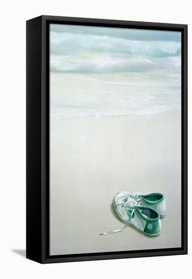 Gym Shoes on Beach-Lincoln Seligman-Framed Stretched Canvas