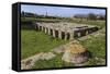 Gymnasium with Swimming Pool, Paestum, Ancient Greek Archaeological Site, Campania, Italy-Eleanor Scriven-Framed Stretched Canvas