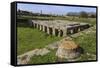 Gymnasium with Swimming Pool, Paestum, Ancient Greek Archaeological Site, Campania, Italy-Eleanor Scriven-Framed Stretched Canvas