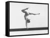 Gymnast Cathy Rigby, Training on Balance Beam-John Dominis-Framed Stretched Canvas