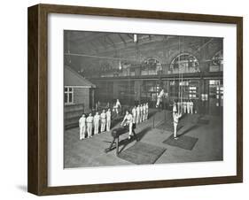 Gymnastics by Male Students, School of Building, Brixton, London, 1914-null-Framed Photographic Print