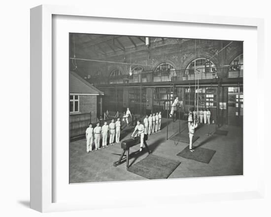 Gymnastics by Male Students, School of Building, Brixton, London, 1914-null-Framed Premium Photographic Print