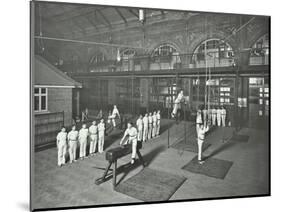 Gymnastics by Male Students, School of Building, Brixton, London, 1914-null-Mounted Photographic Print