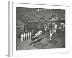 Gymnastics by Male Students, School of Building, Brixton, London, 1914-null-Framed Photographic Print