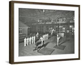 Gymnastics by Male Students, School of Building, Brixton, London, 1914-null-Framed Photographic Print