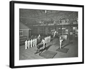 Gymnastics by Male Students, School of Building, Brixton, London, 1914-null-Framed Photographic Print