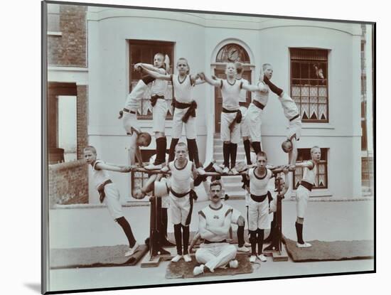 Gymnastics Display at the Boys Home Industrial School, London, 1900-null-Mounted Premium Photographic Print