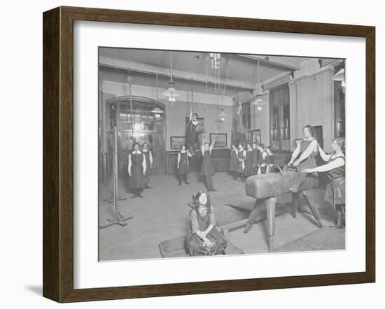 Gymnastics Lesson, Laxon Street Evening Institute for Women, London, 1914-null-Framed Premium Photographic Print