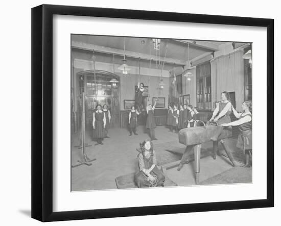 Gymnastics Lesson, Laxon Street Evening Institute for Women, London, 1914-null-Framed Premium Photographic Print