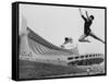 Gymnasts Outside the New Olympic Building in Japan-Larry Burrows-Framed Stretched Canvas