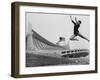 Gymnasts Outside the New Olympic Building in Japan-Larry Burrows-Framed Photographic Print