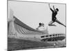 Gymnasts Outside the New Olympic Building in Japan-Larry Burrows-Mounted Photographic Print