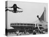 Gymnasts Outside the New Olympic Building in Japan-Larry Burrows-Stretched Canvas