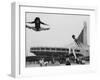 Gymnasts Outside the New Olympic Building in Japan-Larry Burrows-Framed Photographic Print