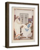 Gynaecological Examination, Illustration from 'The Works of Hippocrates', 1934 (Colour Litho)-Joseph Kuhn-Regnier-Framed Giclee Print