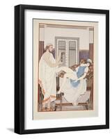 Gynaecological Examination, Illustration from 'The Works of Hippocrates', 1934 (Colour Litho)-Joseph Kuhn-Regnier-Framed Giclee Print