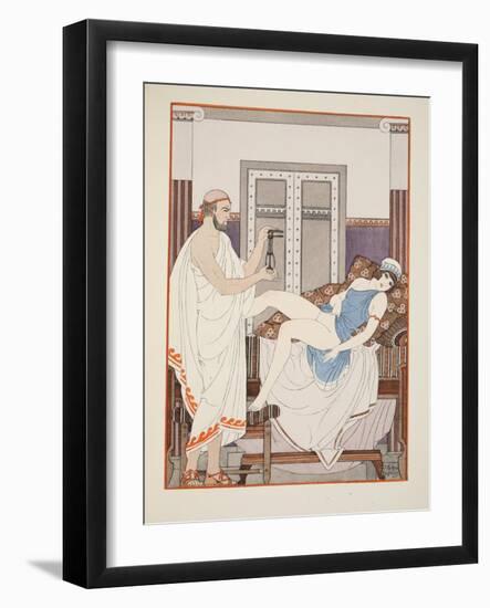 Gynaecological Examination, Illustration from 'The Works of Hippocrates', 1934 (Colour Litho)-Joseph Kuhn-Regnier-Framed Giclee Print